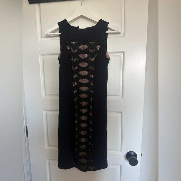 BCBGMaxAzria Leona Black Dress with Lace Detail - Picture 2 of 4